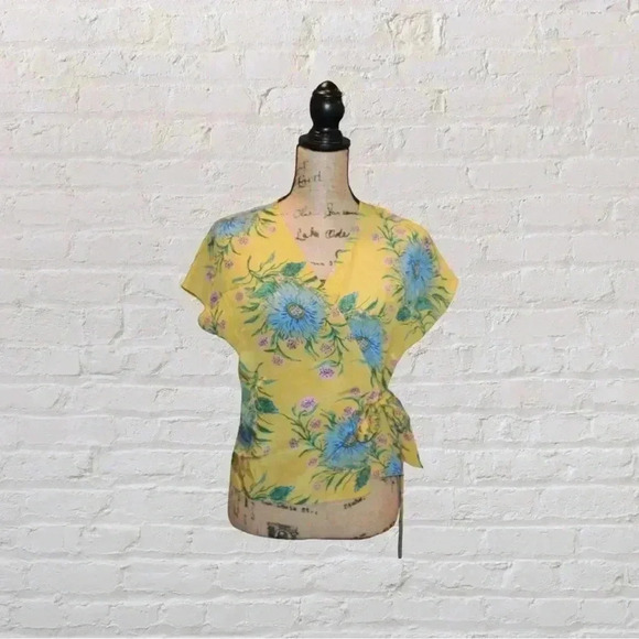Madewell Silk Wrap Blouse - Floral - Picture 1 of 5